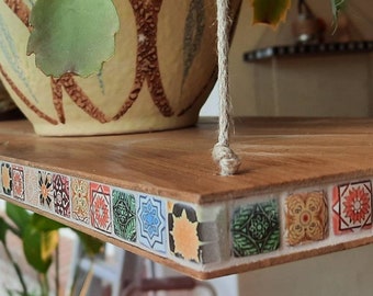 Marrakesh hanging shelf, light wild oak.