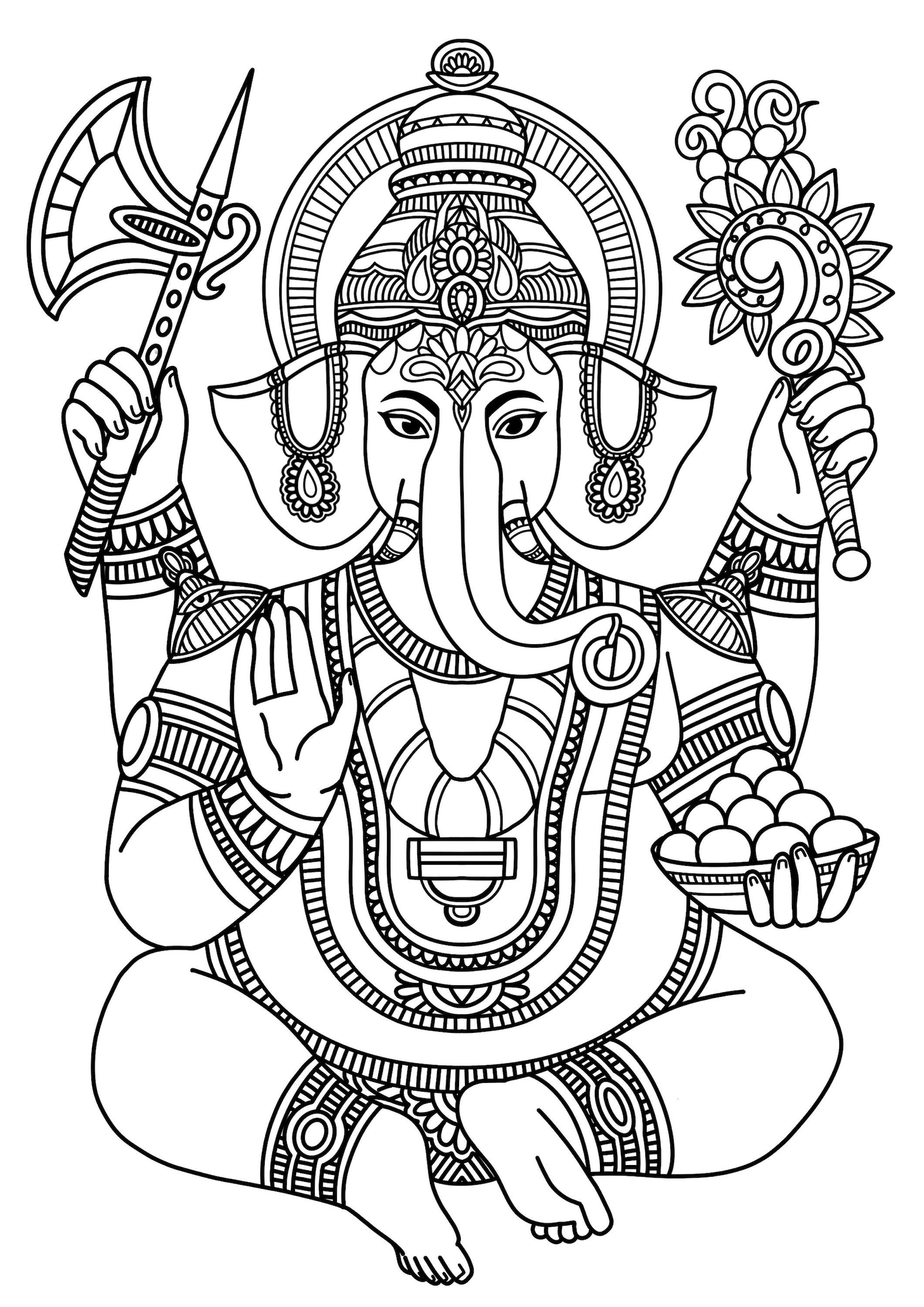 Indian Cultural Art Digital Coloring Pages Printable - Etsy UK