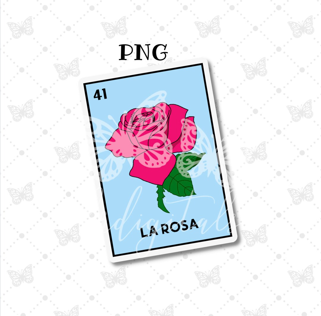 La Rosa Loteria Card PNG Only Rose SVG PNG Etsy