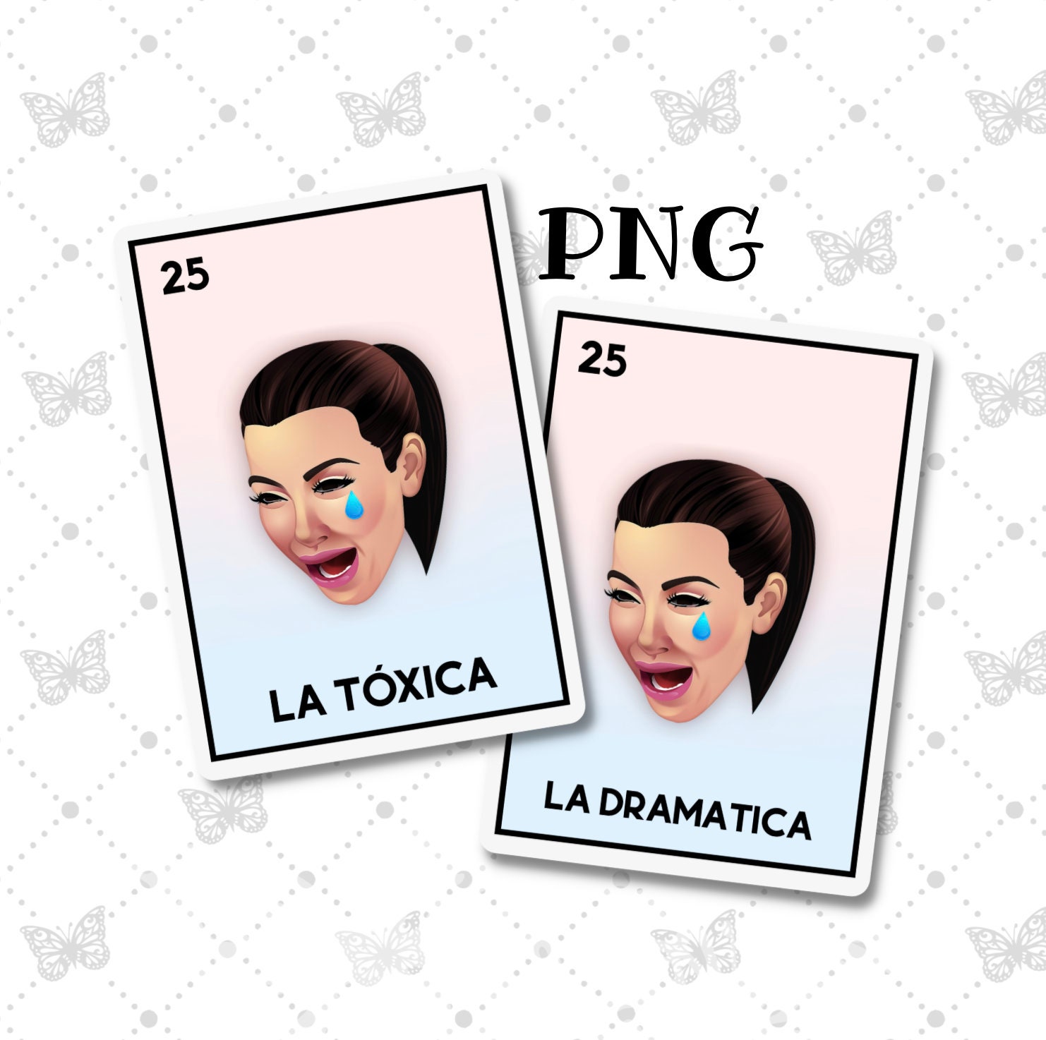 La Toxica La Dramatica Kim Loteria Card PNG - Etsy Finland
