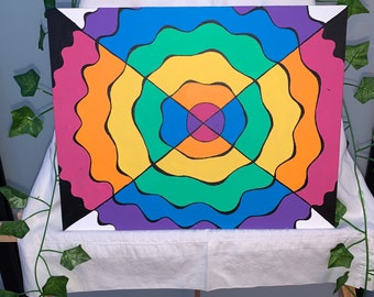 Rainbow/Inverted-rainbow geometric abstract wall art