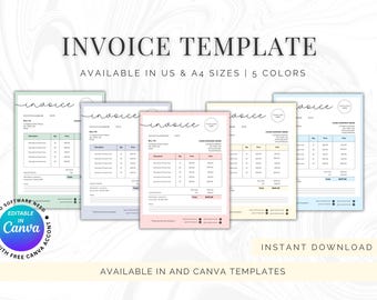 Editable invoice template, custom invoicing client template, customizable simple small business invoices, customer invoic templates form A4
