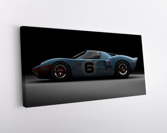 Ford GT 40 Canvas Print – Vintage Racing Car Wall Art