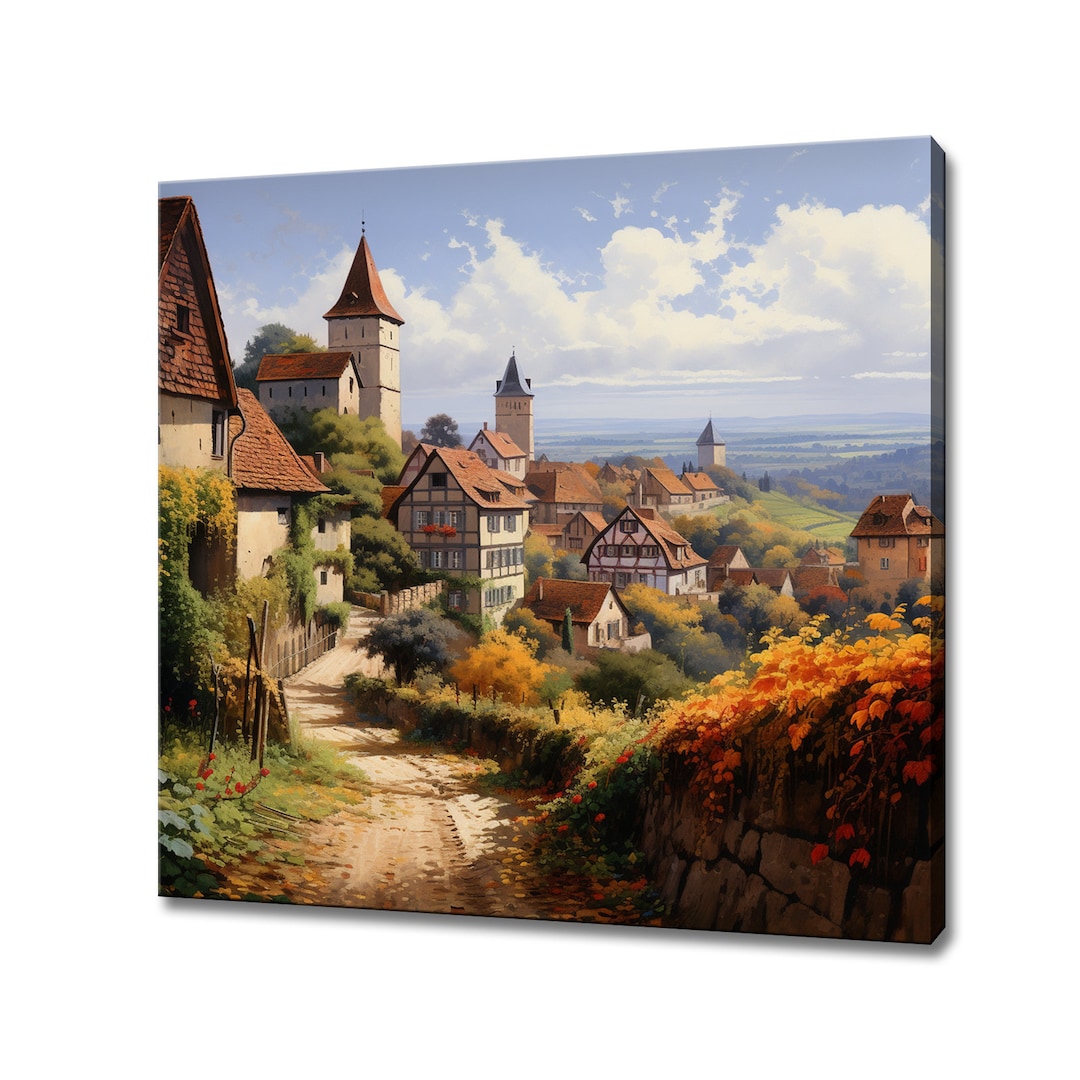 A Village in Germany Art Print | Colourful Canvas Print | Canvas Wall ...