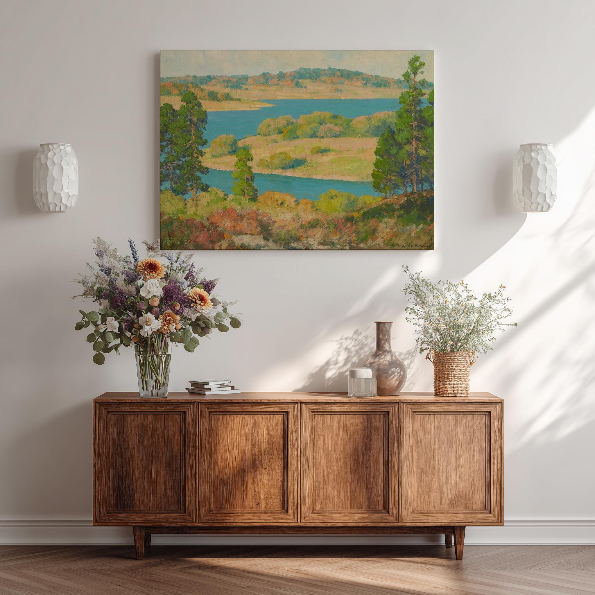 Lake Cuyamaca by Maurice Braun, Vintage Landscape Canvas Print