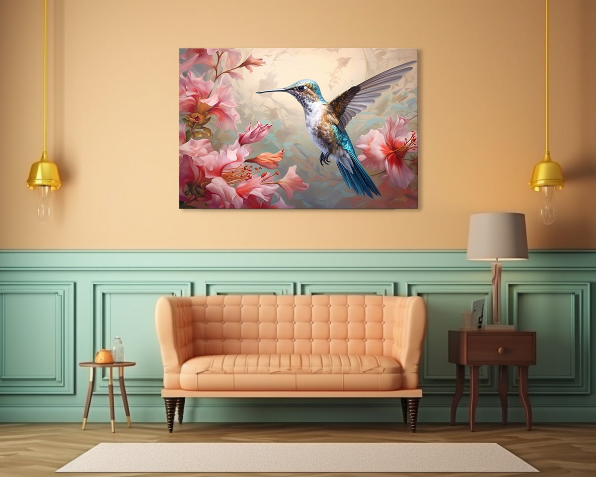 Colibri Uccello Colorato Mate Illustrazione Per Stampa Cartolina Colorate Con Uccelli Disegni Realistici Su Uno Sfondo Grigio Image263611791