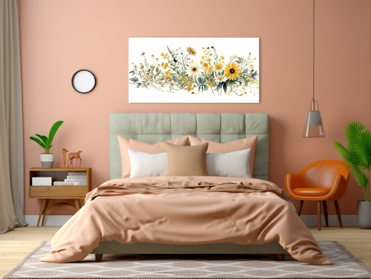 Yellow Wildflowers Art Print | Meadow Flowers Canvas Print Picture ...