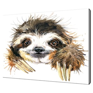 Sleepy sloth canvas print picture wall art home decor free fast uk delivery