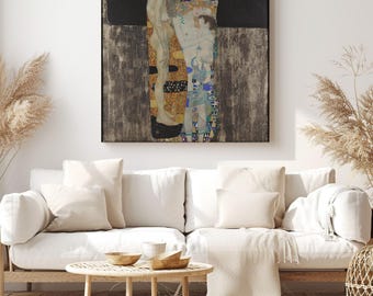 Die drei Alter der Frau, Gustav Klimt Gemälde Reproduktion, Leinwand Wandkunst, Klassische Kunstwerk für Wohnzimmer Dekor