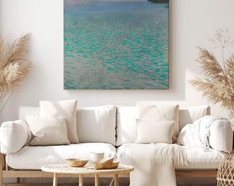 Attersee, Gustav Klimt Painting Reproduction, Canvas Print Wall Art, Classic Artwork for Living Room Decor