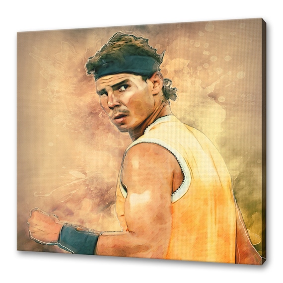 Rafael Nadal Tennis Icon Cristiano Ronaldo Canvas Print Art Wall Hanging Contemporary Tennis Art Decor Handmade Ready to Hang Fast Deliver