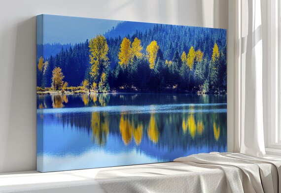 YINGD Tela artistica da parete con paesaggio dipinto a olio, dipinta a mano, colorata, con neve, montagna, lago, parco nazionale naturale realistico, Ph-30 x 50 cm