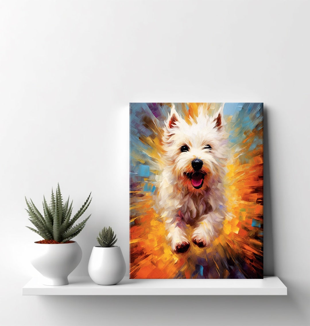 West Highland Terrier Art | Colorful Dog Portrait Canvas Print - Etsy ...