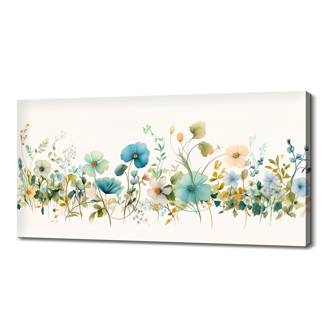 Delicate Yellow Wildflowers Art Print | Meadow Flowers Canvas Print ...