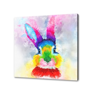 Bunny art rabbit canvas print picture wall hanging handmade home decor customised gifts wall art print designs free fast uk delivery