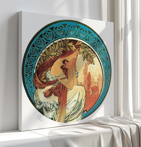 Four Season Girl Alphonse Mucha Canvas Print – Art Nouveau Wall