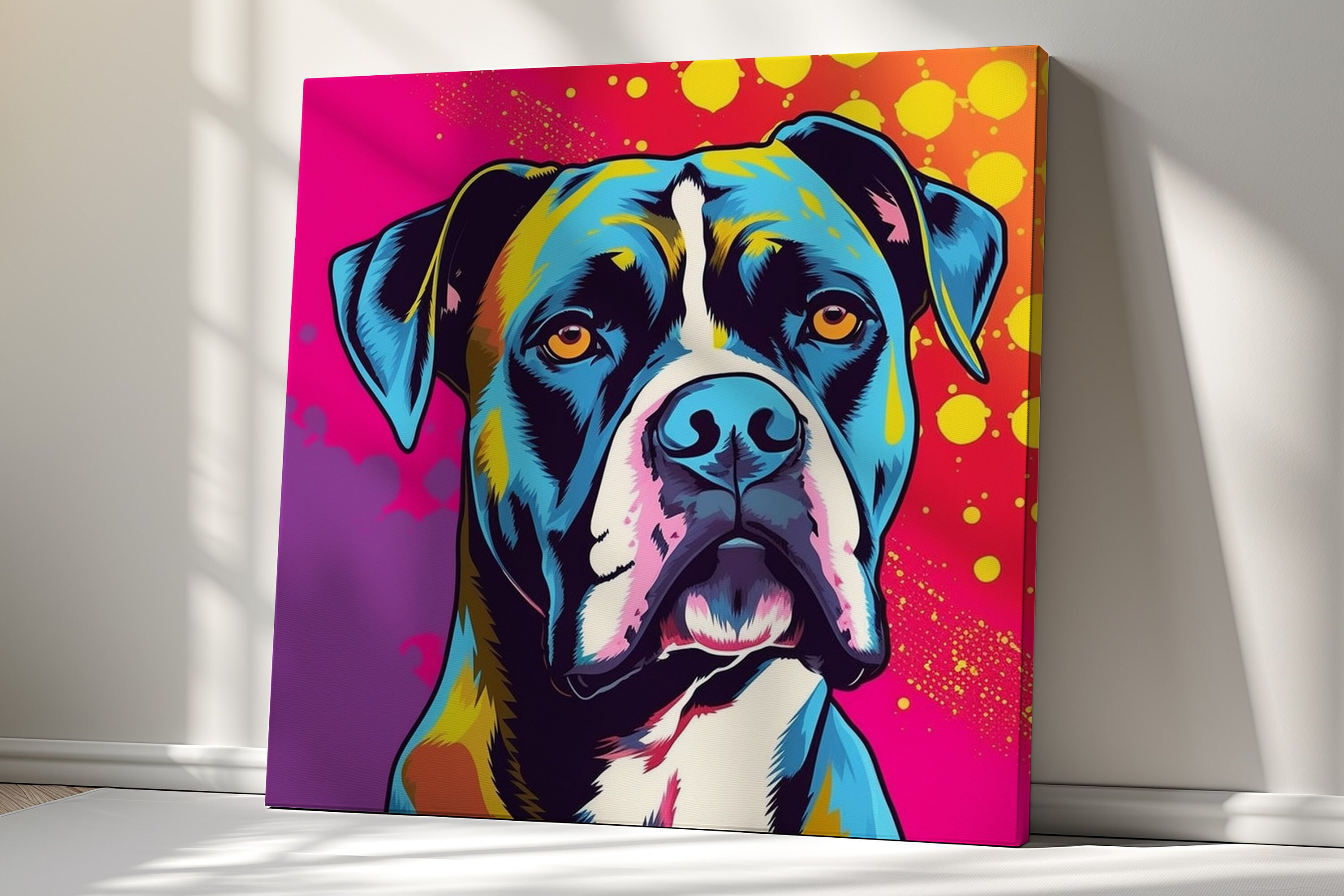 Boxer Dog Canvas Print, Handmade Gift, Wall Hanging Home Decor