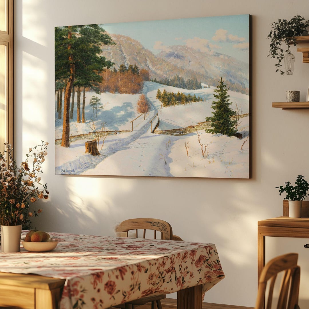 Winter Sunset by Boris Vasilievich Bessono, Winter Landscape