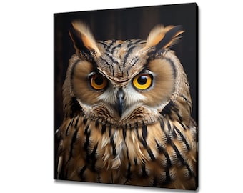 Owl Bird Animal Canvas Print | Gift For Owl Lover | Owl Wall Art Decor Portrait Print | Birds Home Decor I Artwork For Nature Lovers