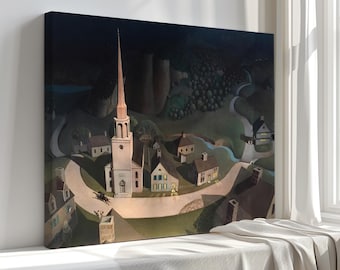Grant Wood's Paul Revere Canvas Print: Vintage American Art