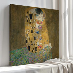 The Kiss Canvas Print | Classic Painting Reproduction | Wall Art Decor | Home Décor Masterpiece by Gustav Klimt
