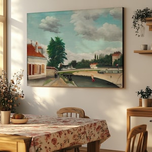 Vintage canvas buiten de rand van Parijs: reproductie van oude meesters