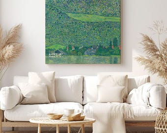 Litzlberg am Attersee, Gustav Klimt Painting Reproduction, Canvas Print Wall Art, Classic Artwork for Living Room Decor