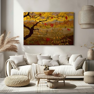 Apple Tree with Red Fruit by Paul Ranson canvas wall art print, classic painting reproduction , vintage décor, old master artwork on canvas