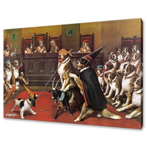 Cassius Marcellus Coolidge Dogs rijden op de geit canvasprint foto muurkunst Gratis VK snelle levering