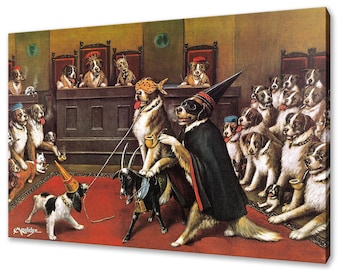 Tableau sur toile « Chiens chevauchant une chèvre » de Cassius Marcellus Coolidge