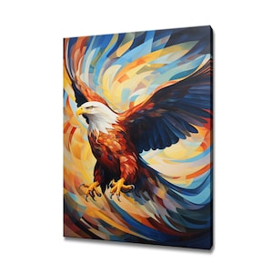 Beautiful Eagle Bird Abstract Painting Canvas Print | Gift For Bird Lover | Eagle Bird Wall Art Print | Birds Home Wall Decor Modern Art
