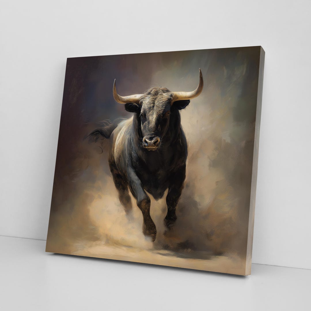 Bull Canvas Print Wall Art – Powerful Animal Painting on Canvas - Etsy