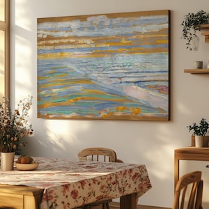 Canvasprint Mondriaan: duinzicht: muurkunst in vintagestijl