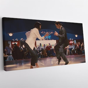 Pulp Fiction Dance Canvas Print | Iconic Movie Wall Art | Retro Film Decor | Quentin Tarantino Artwork for Home
