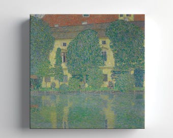 Schloss Kammer on Lake Attersee Canvas Print | Classic Painting Reproduction | Wall Art Decor | Home Décor Masterpiece by Gustav Klimt