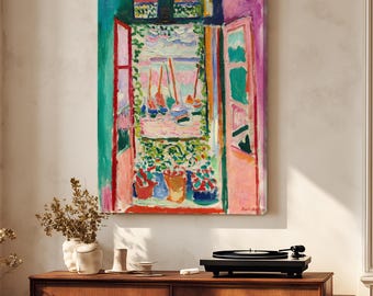 The Open Window by Henri Matisse Canvas Wall Art Print, Abstract Home Decor, Colourful Modern Art for Living Room - Office
