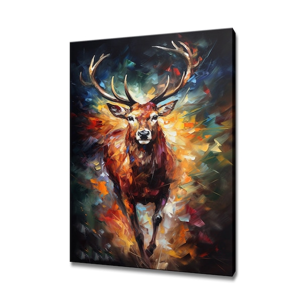 Portrait of stag deer Leinwanddruck Bild Wandbehang handgemacht Kunstdruck Wohnkultur Geschenke schnelle kostenlose uk Lieferung