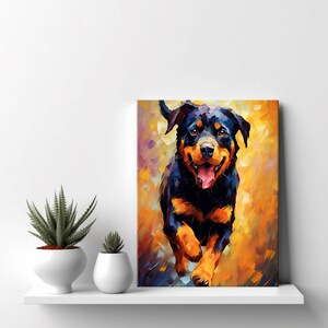 Rottweiler Dog Animal Canvas Print, Gift for Rottweiler Dog Lover ...