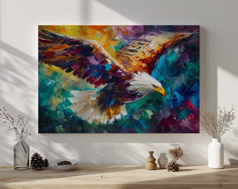 Bald Eagle  Bird Canvas Print – Modern Wildlife Wall Art