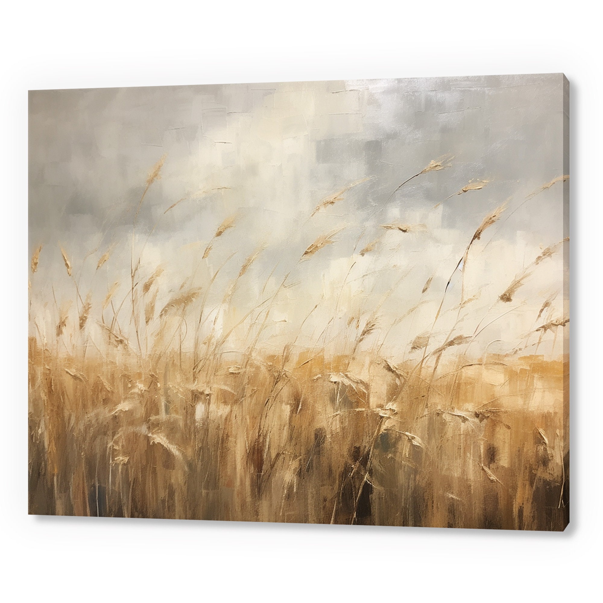 Vintage Wheat Fields Country Landscape, Rustic Moody Painting Canvas Print, Antique Countryside Print, Farmhouse Decor Art, Living Room Art