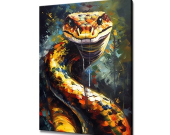 Snake canvas print picture wall hanging handmade art print home decor gifts fast delivery