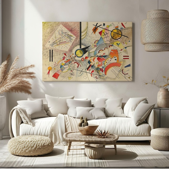 Ohne Titel 1923 Abstract Wall Art by Wassily Kandinsky Modern Canvas Print Vintage Painting Reproduction Ready to Hang - Canada