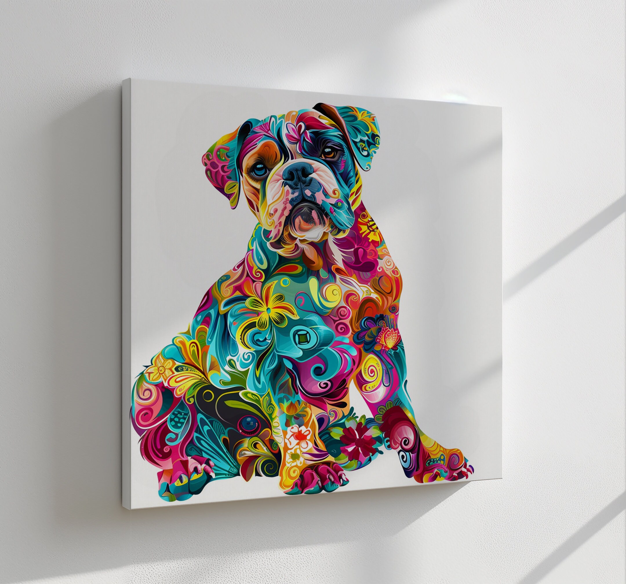 Boxer Dog Canvas Print, Handmade Gift, Wall Hanging Home Decor, Art Prints Made on order