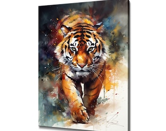 Majestic tiger canvas print picture wall hanging handmade art print home decor gifts fast free uk delivery
