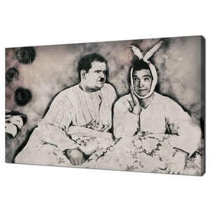 Laurel and Hardy Toothache Movie Canvas Print Picture Wall Art Free UK Fast Delivery