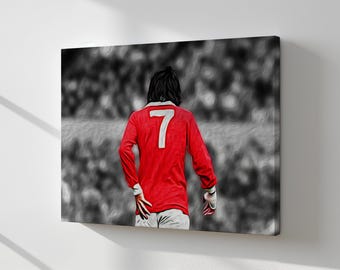 George Best Canvas Print, Modern Art Decor, Iconic Football Legend, Wall Art for Sports Fans, Gift for Soccer Lovers