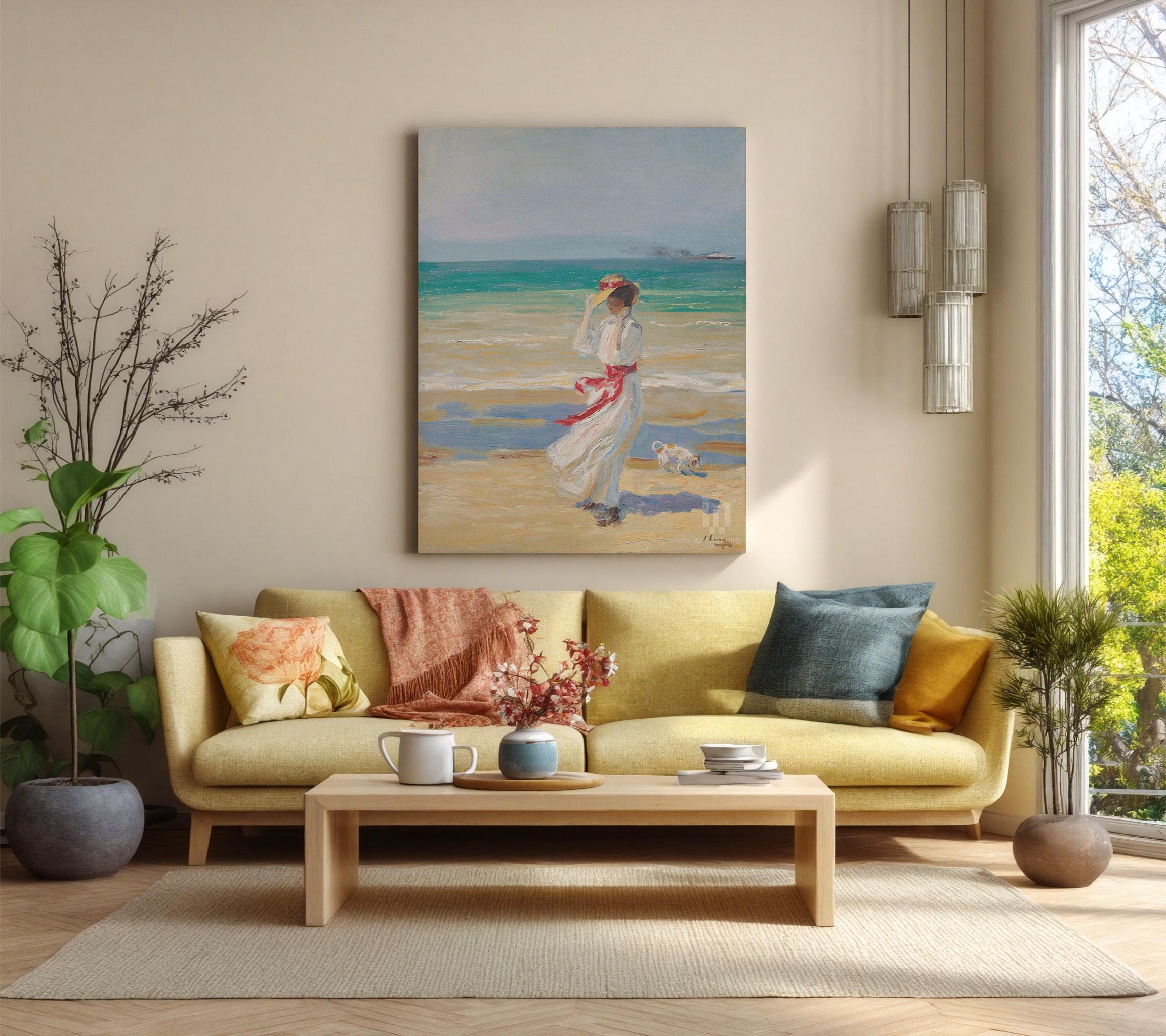 Peder Mørk Mønsted – Lady on the Beach Canvas Print Wall Art - Etsy