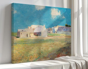 Odilon Redon "Breton Village" Canvas Print: Vintage Fine Art Reproduction