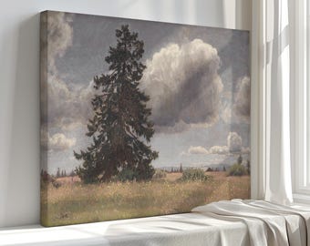 Niels Skovgaard Spruce Tree Canvas Print: Vintage Style Wall Art