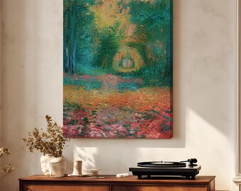 The Undergrowth in the Forest of Saint-Germain by Claude Monet, Vintage Painting Reproduction – Canvas Print Wall Art – Ready to Hang